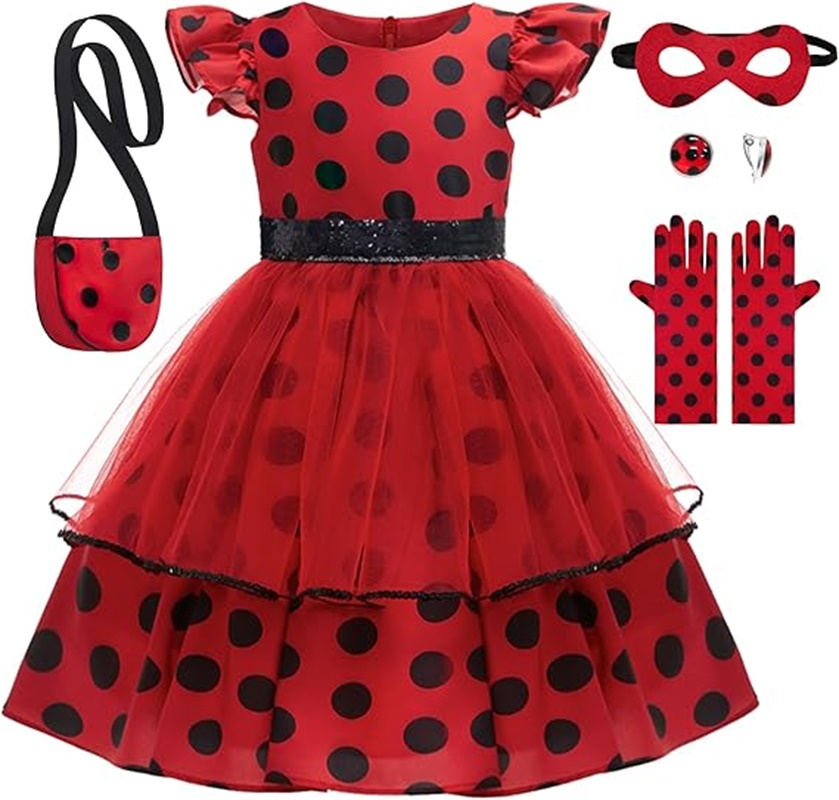 Baby Clothing Sizes - Girls Cosplay Costume Polka Dot Red